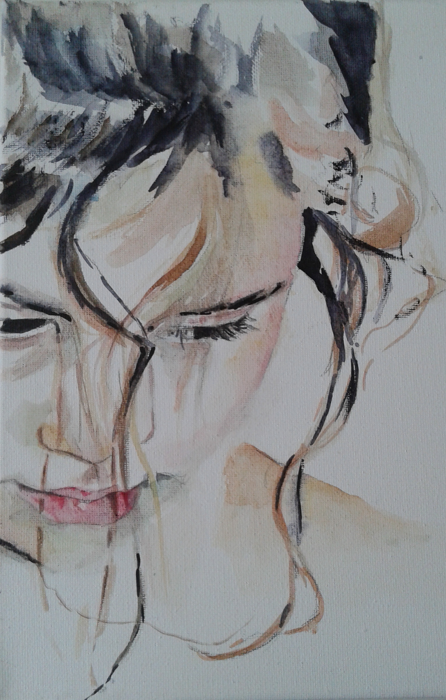 kleindochter Aya
aquarel op doek