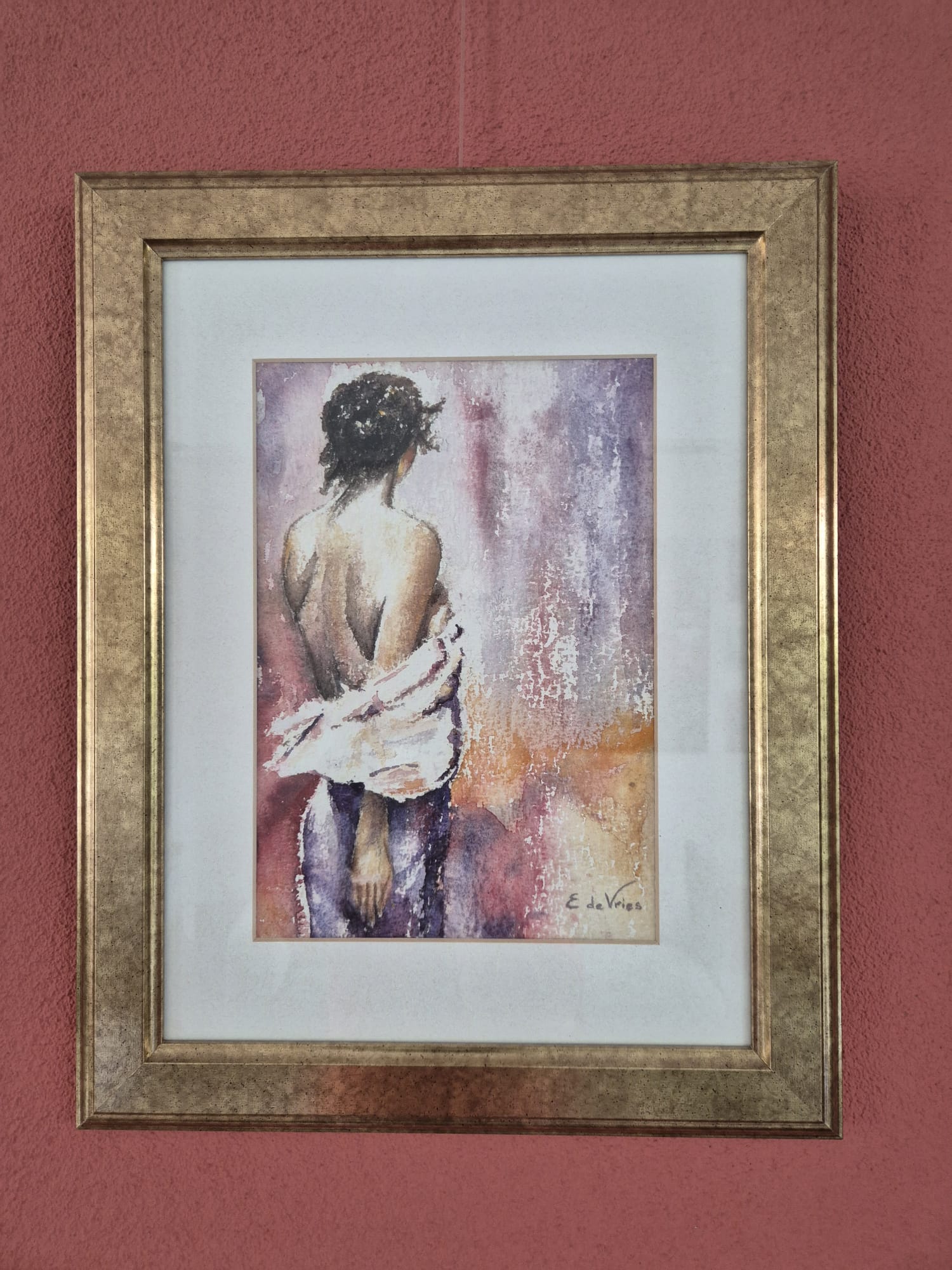 aquarel met lijst 38 x 48 cm 
€ 50,--